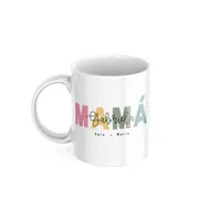taza personalizada mamá, taza con nombres, regalo para madre, taza con nombre de hijos, taza día de la madre, taza emotiva, regalo personalizado, cerámica 350 ml