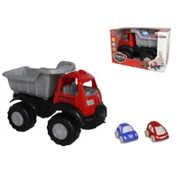 camión juguete grande 49x31x26, supercamión con coches, camión transporte niños, set vehículos juguete, camión resistente infantil

