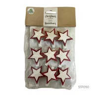 9 PINZAS ESTRELLA MADERA 5CM