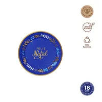 PLATOS 8 UDS CARTON AZUL NOCHE 18CM P12