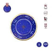 BOL 6 UDS CARTON 350CC AZUL XMAS C30