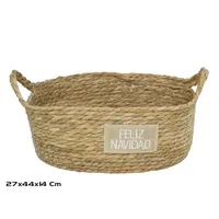 CESTA OVAL XMAS NATURAL 44X27X14 CM