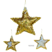 ESTRELLA COLGANTE LENTEJUELAS ORO 23CM