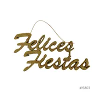 LETRERO FELICES FIESTAS ORO