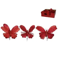 MARIPOSA ROJA CLIP 18CM C24