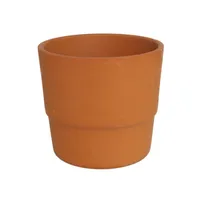 macetero terracota moderno 14x12, maceta barro diseño recto, tiesto natural plantas, macetero londres barro cocido, maceta jardín interior exterior

