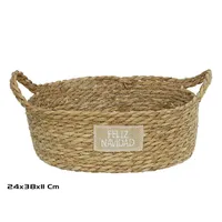 CESTA OVAL XMAS NATURAL 38X24X11 CM