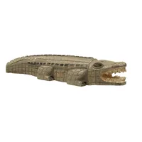 cocodrilo madera decorativo 62x17x8, figura animal tallada, escultura exótica artesanal, decoración tropical rústica, adorno cocodrilo madera

