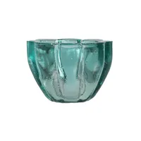 macetero cristal verde 12x12x9, tiesto decorativo vidrio, maceta pequeña elegante, porta plantas cristal, decoración natural interior