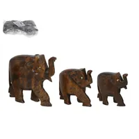 elefantes de madera, decoración étnica, figuras de madera, elefantes decorativos, set de elefantes, decoración natural, artesanía en madera, elefantes tallados, amuletos de suerte