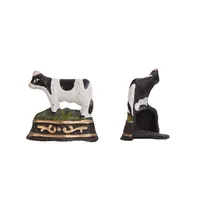 tope puerta vaca hierro, topes decorativos rústicos, sujeta puertas granja, set 2 topes puerta hierro, decoración vacas hogar

