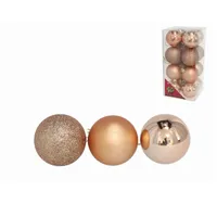 BOLAS 16 UDS ORO ROSA 5CM