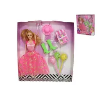 MUÑECA ROSA CON ACCESORIOS 33CM