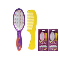 set de cepillo y peine de 21,5 cm con diseño fluors, ideal para desenredar y peinar todo tipo de cabello de forma práctica y cómoda