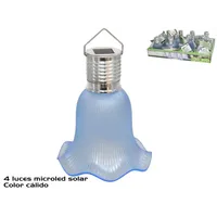 LAMPARA SOLAR 4 LED COLGANTE FLOR 15X16,6 CM