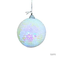 BOLA LENTEJUELAS BLANCA 10CM
