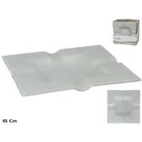 cenicero cuadrado cristal blanco 15x15 cm diseño moderno y minimalista, ideal para interiores y exteriores, resistente y fácil de limpiar