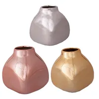 JARRON CERAMICA 14X14 ORO-PLATA-ROSA