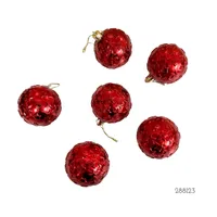BOLAS 6 UDS ESTRELLAS ROJA 6CM