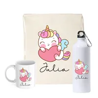 pack de regalo personalizado, taza personalizada, botella personalizada, mochila personalizada, regalo original, set personalizado, regalo práctico, diseño a elección