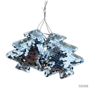 ARBOL 2 UDS LENTEJUELA PLATA 9 CM
