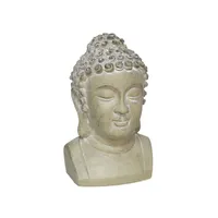 busto Buda, decoración zen, Buda de cemento, figura decorativa, decoración espiritual, Buda casa, accesorios relajación, decoración interior, figura de Buda, ambiente calmado.