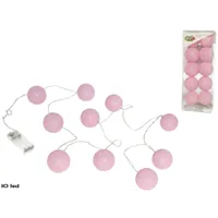 GUIRNALDA DE 10 LED DE BOLAS ROSAS