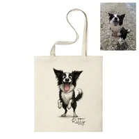 bolsa totebag mascota personalizada, regalo con dibujo de perro, tote con retrato de gato, bolsa personalizada con nombre de mascota, regalo original pet lovers