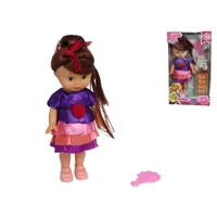 muñeca con conjunto de colores y peine, 17,5x7,8x30,5 cm, ideal para juegos de peinado y cuidado, perfecta como regalo para niños y niñas