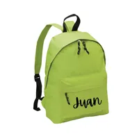MOCHILA CON NOMBRE VERDE CLARO