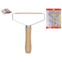quita pelusas manual con mango de madera y cabezal metálico, 13x16 cm, ideal para ropa, mantas y tapicerías, elimina pelusas y bolitas sin dañar tejidos