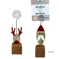 PINZA TARJETA NOEL MADERA 15CM