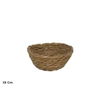 cesta pequeña natural 13x13, cesta decorativa fibras naturales, cesta trenzada rústica, organizador mesa decoración, cesta estilo boho eco

