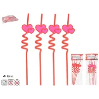 SET 4 CAÑITAS CORAZON 27CM 