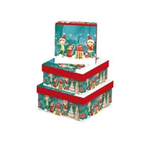 CAJAS SET 3 CUADRADAS XMAS 15X15X7 CM