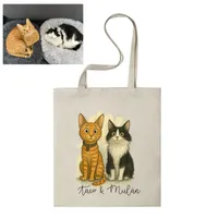 bolsa totebag mascota personalizada, regalo con dibujo de perro, tote con retrato de gato, bolsa personalizada con nombre de mascota, regalo original pet lovers