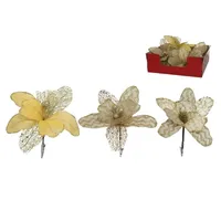 FLOR ORO CON CLIP 23CM C24