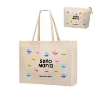 bolsa playa personalizada profesora, regalo fin de curso infantil, bolsa con nombres niños, set bolso y neceser profe, regalo original maestras