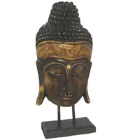 Buda decorativo, rostro de Buda, figura Buda marrón, Buda de 50 cm, decoración zen, escultura espiritual, decoración oriental, figura para meditación, Buda pared, decoración con significado.