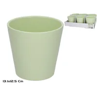 MACETERO CERAMICA VERDE 13X13 CM C12
