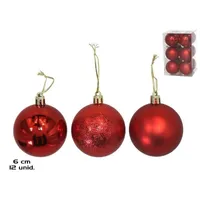 BOLAS 12 UDS ROJO 6CM P12 