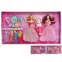 2 MUÑECAS CON ACCESORIOS 14 PIEZAS 60CM