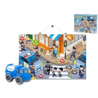PUZZLE COLOREAR CON VEHICULO POLICIA 33X26X7 CM 