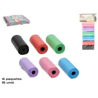 bolsas heces perro 6x2 cm, set 6 rollos bolsas mascotas, bolsas recogida excrementos, bolsas higiénicas perro, bolsas colores para paseo

